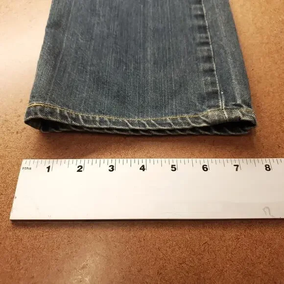 Levi's 501 Jeans Mens 34x34 Blue Dark Wash Faded Straight Classic Denim Rugged - Picture 8 of 12